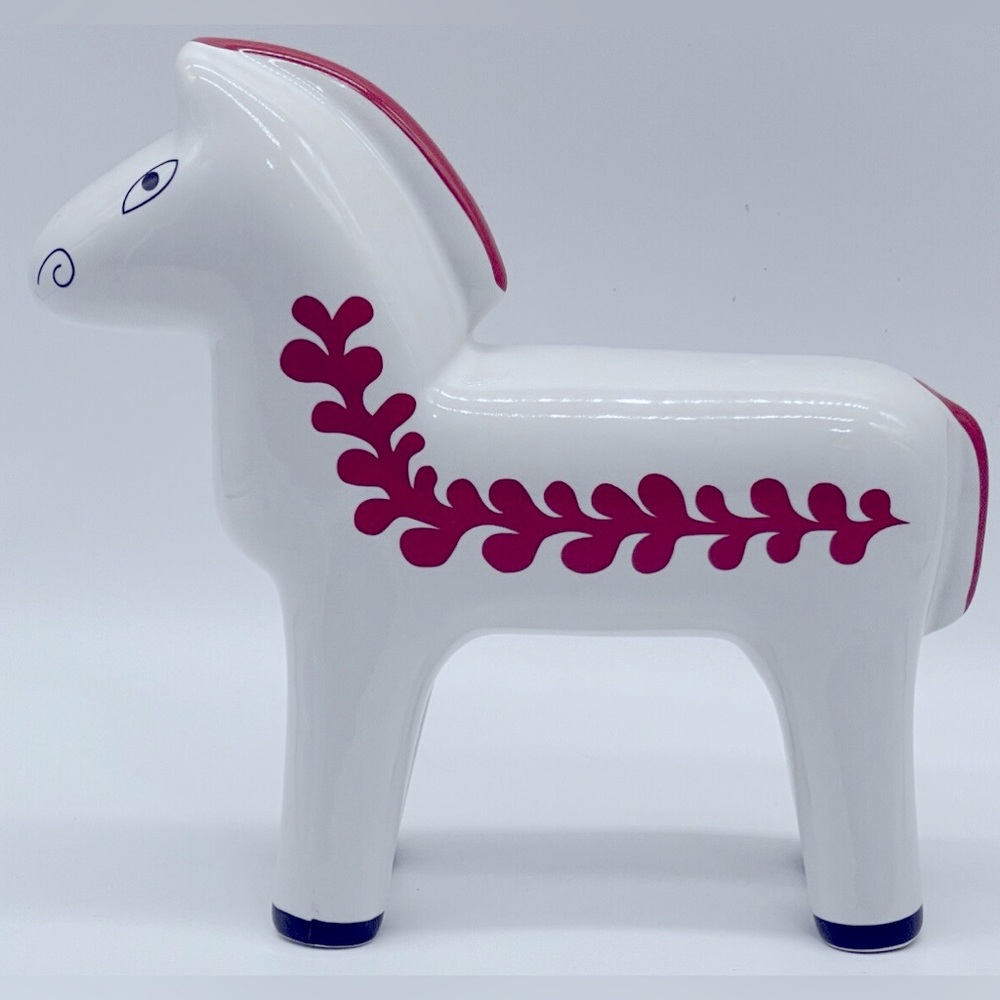 IKEA Vinterfint Swedish Nordic Dala Ceramic Horse 7.5"H